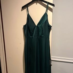 NWT Emerald green long strappy dress